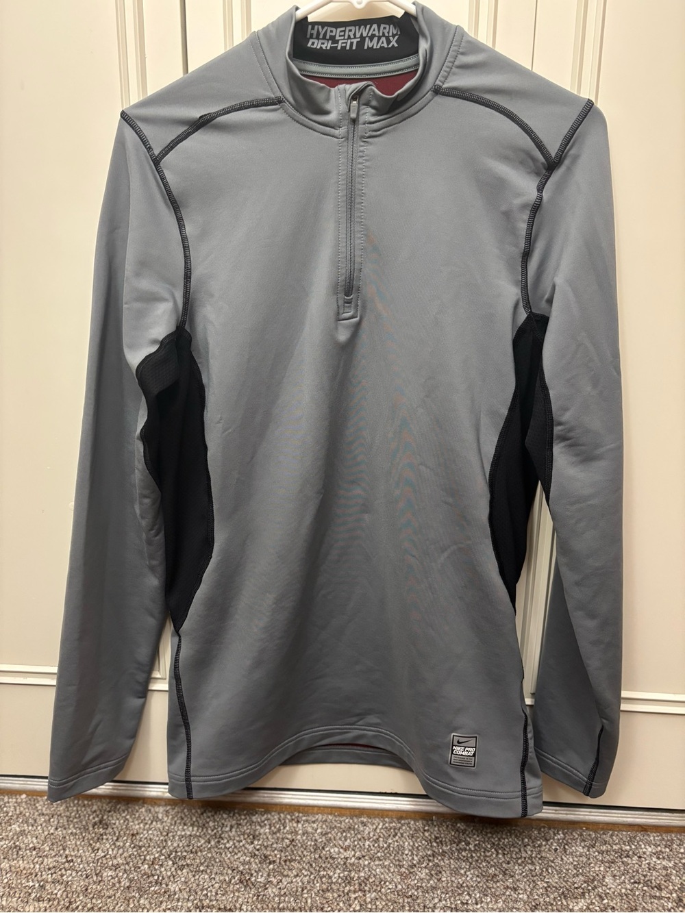 Nike Hyperwarm Dri-Fit Max Men's Gray Half-Zip Performance Top Men Small